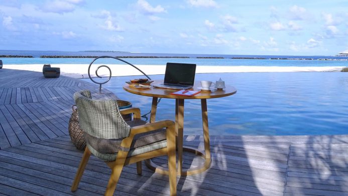 Romantic escapes: balancing love and laptops in style