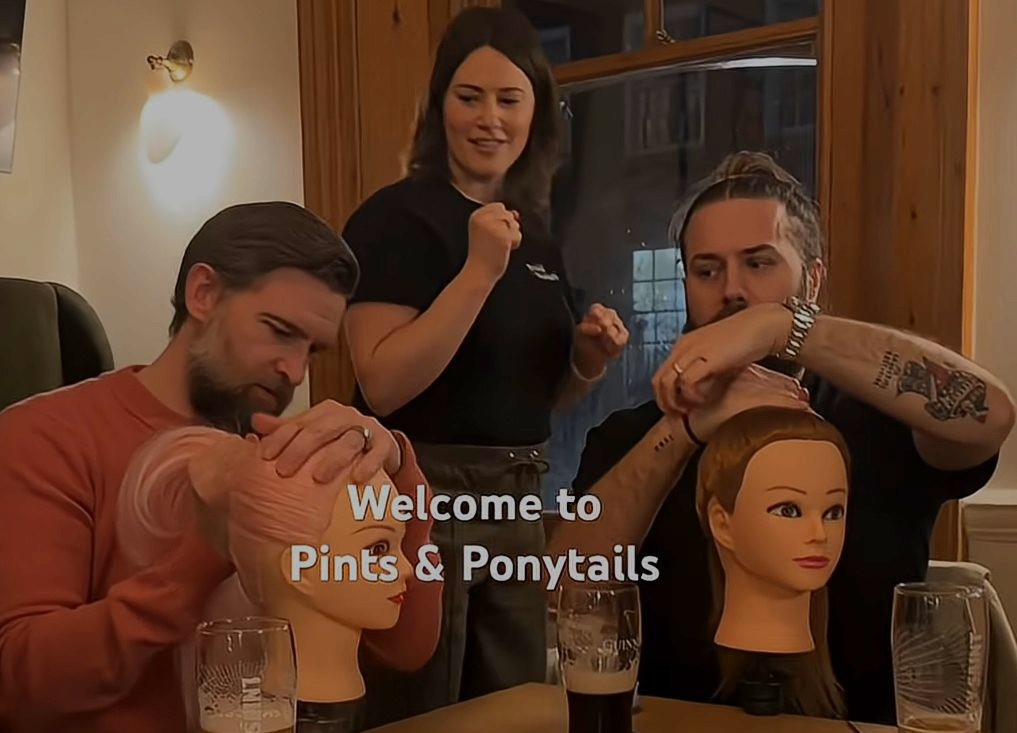 From dog’s dinner to Disney Princess: Dads master the braid at sold-out Pints & Ponytails Night